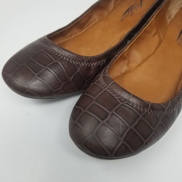 Lucky Brand Brown Faux Alligator Print Ballerina Flats. Size 8.5 M. - Picture 5 of 14